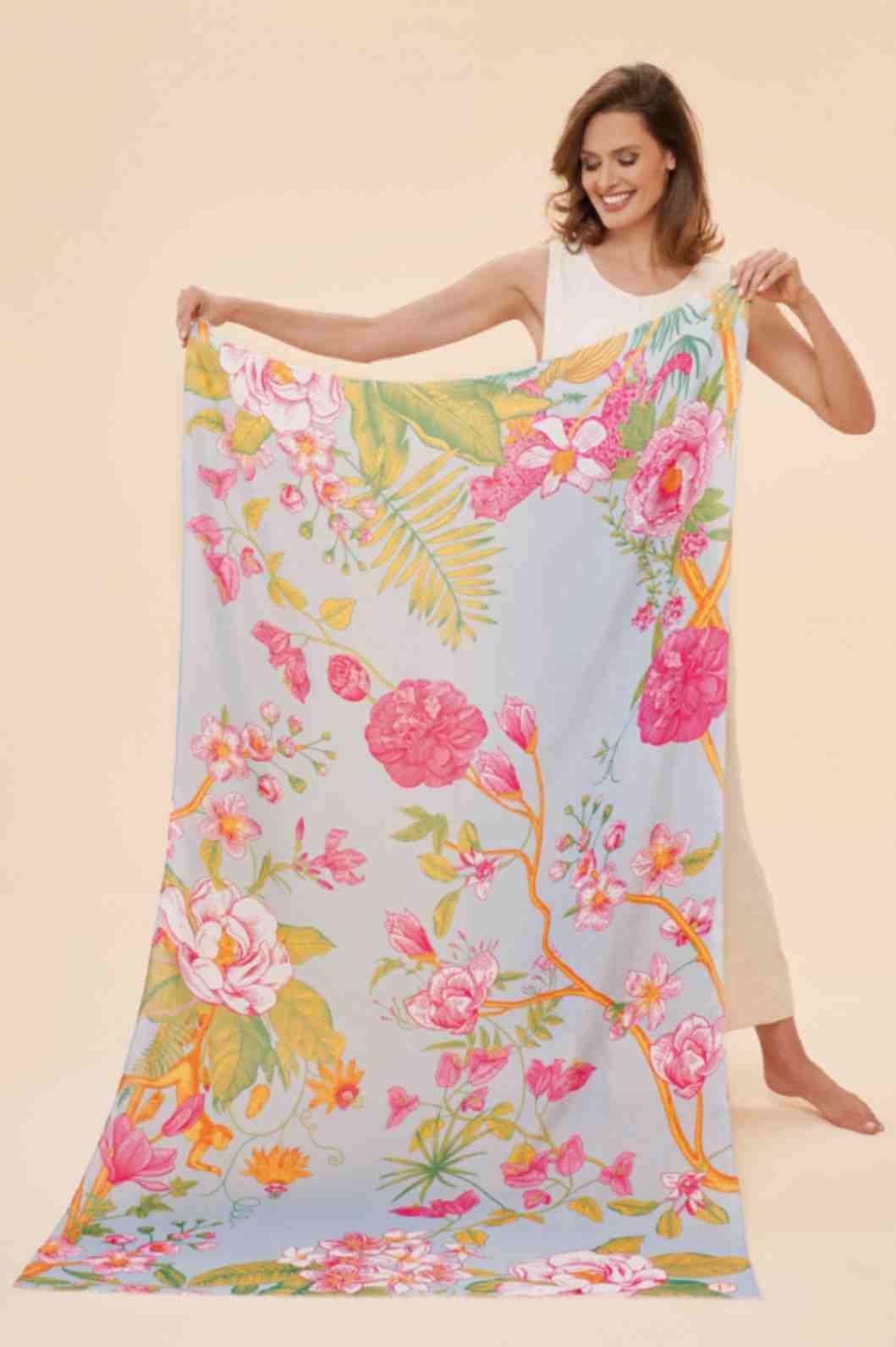 Floral Jungle Print Scarf - Lavender