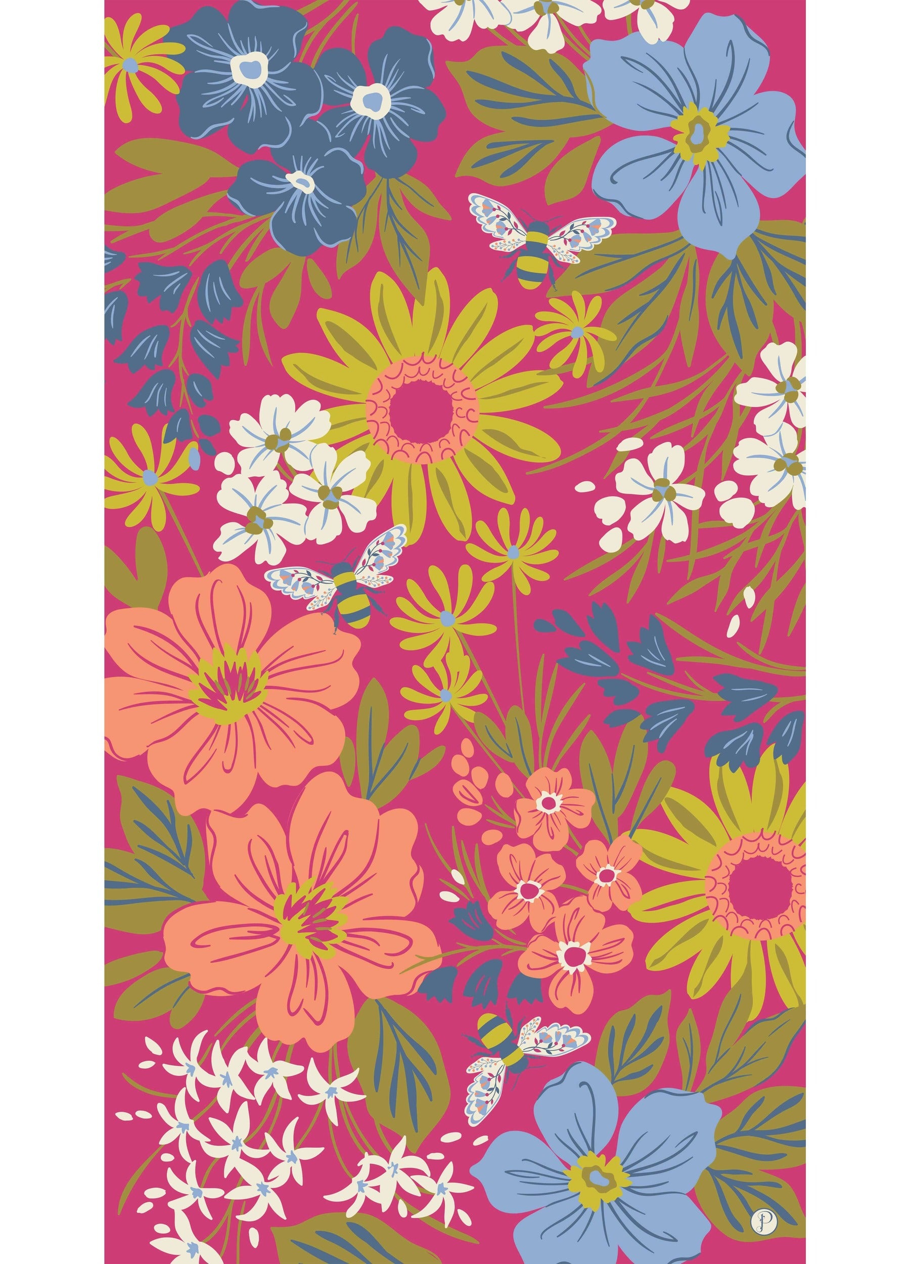 Hedgerow Honey Bees Print Scarf