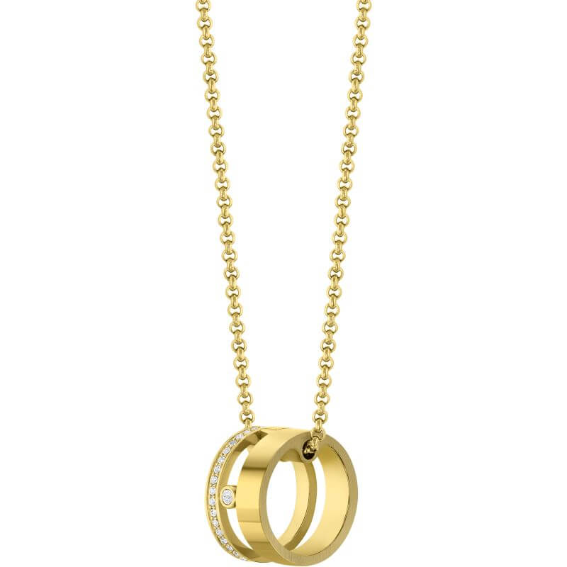 Lyssa Crystal Set Gold Plated Ring Pendant Necklace