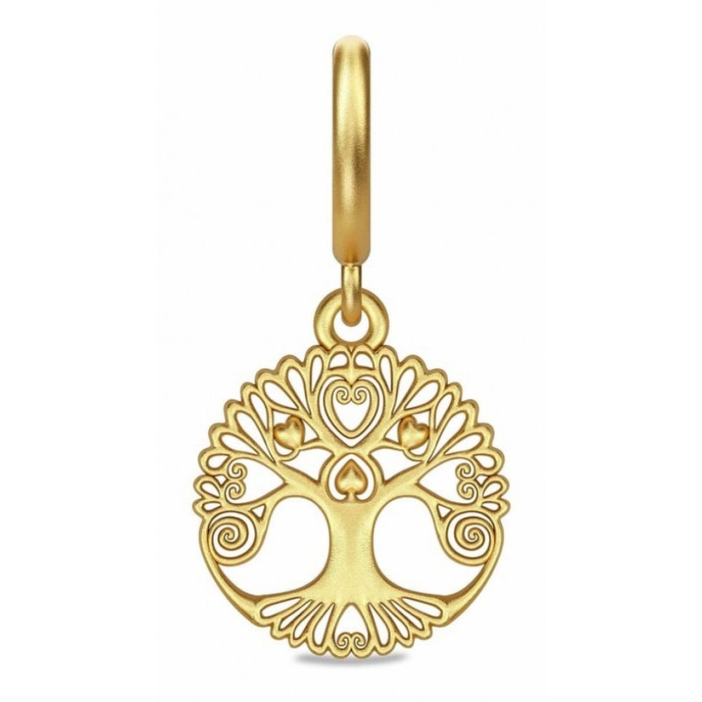 Scarlet Drop Gold Tree Charm