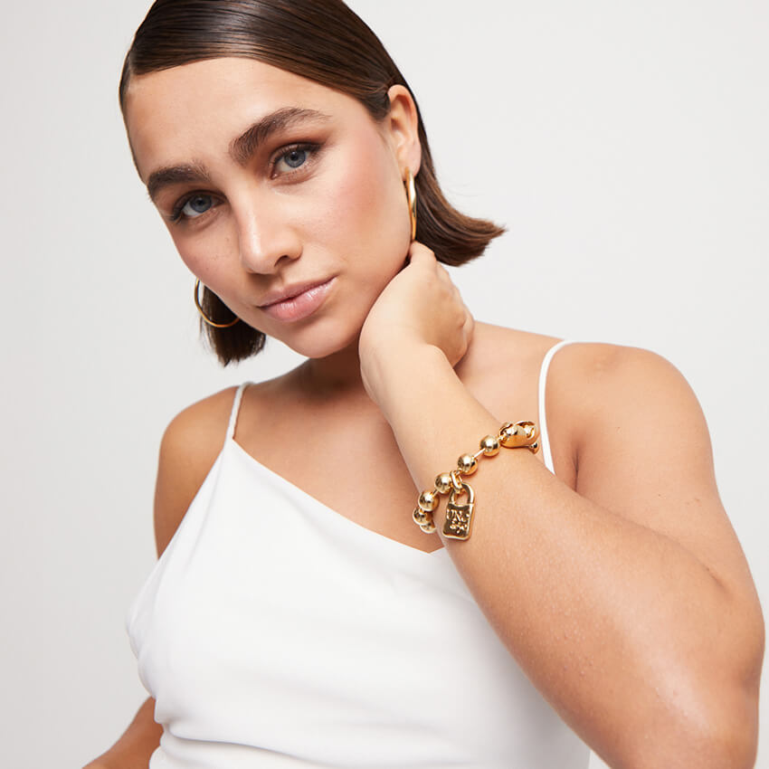 18k Gold Plated Beads Bracelet