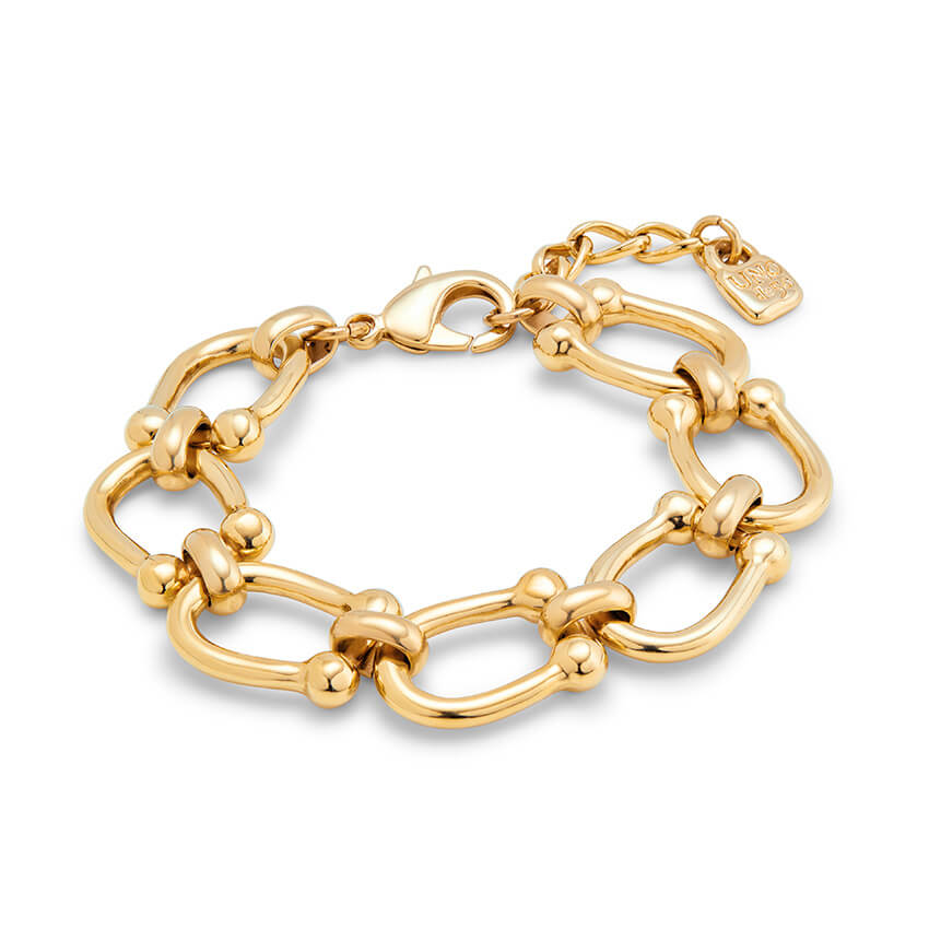 18k Gold Plated Oval Sized Links Bracelet