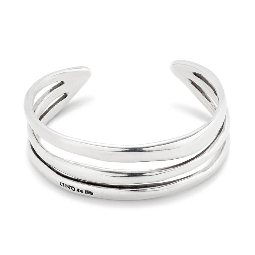 Tripple Rigid Silver Plated Cuff Bracelet