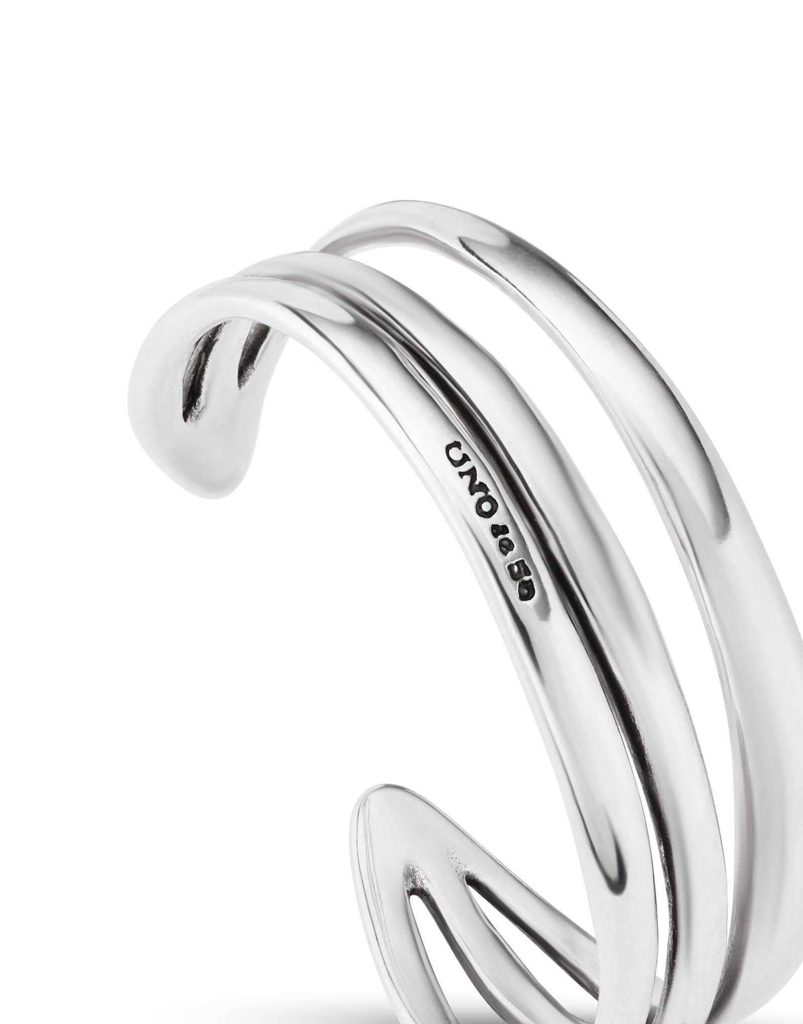 Tripple Rigid Silver Plated Cuff Bracelet