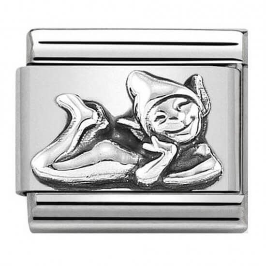 Composable Classic Oxidised Sterling Silver Elf Link