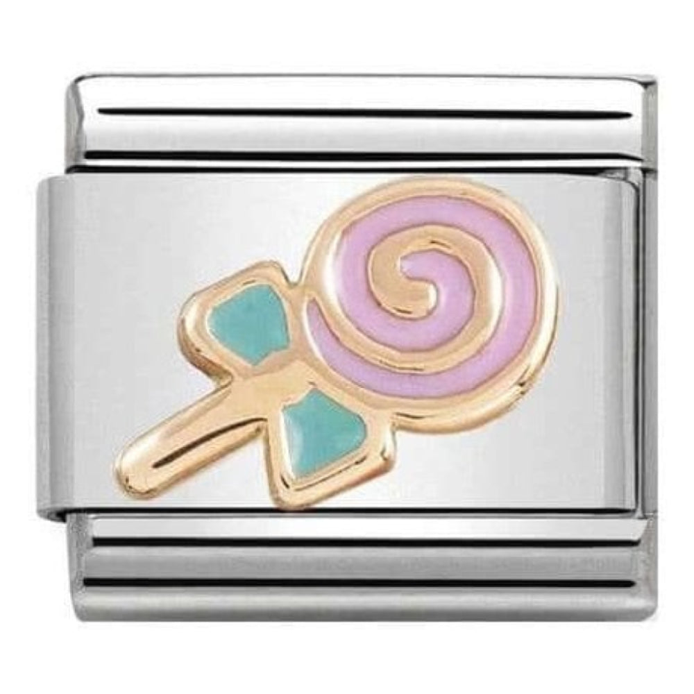 Classic Symbols Link 9k Rose Gold Lollypop With Coloured Enamel