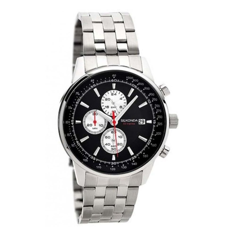 Gents Chronograph Watch With Metal Bracelet Strap
