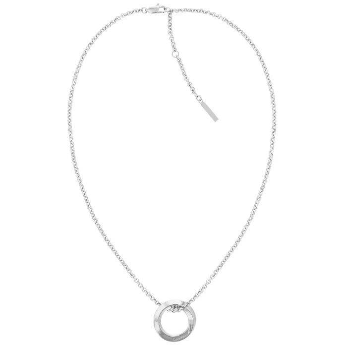 Twisted Ring Pendant Stainless Steel Necklace