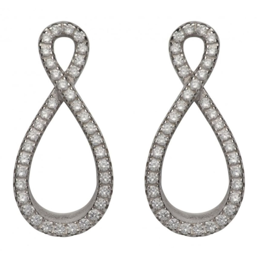 Sterling Silver 925 Earrings With Rhodium Plating And CZ