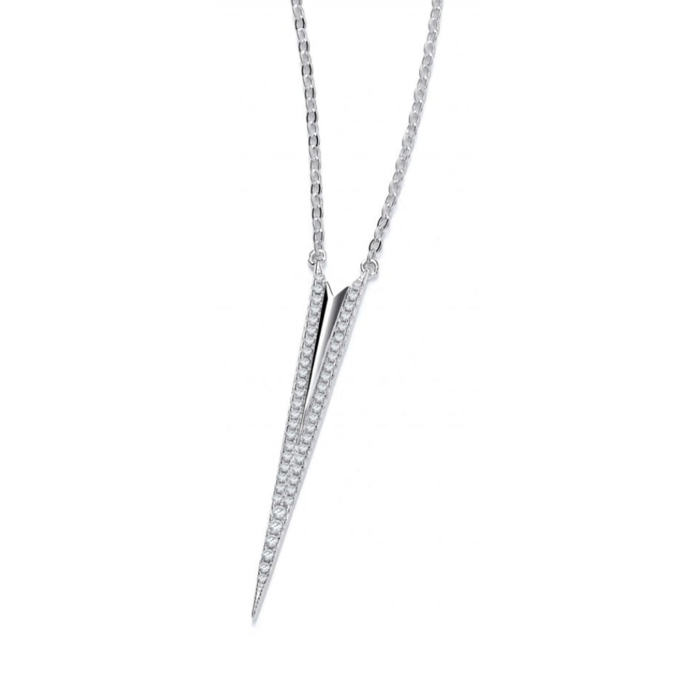 CZ Art Deco Spear Necklace