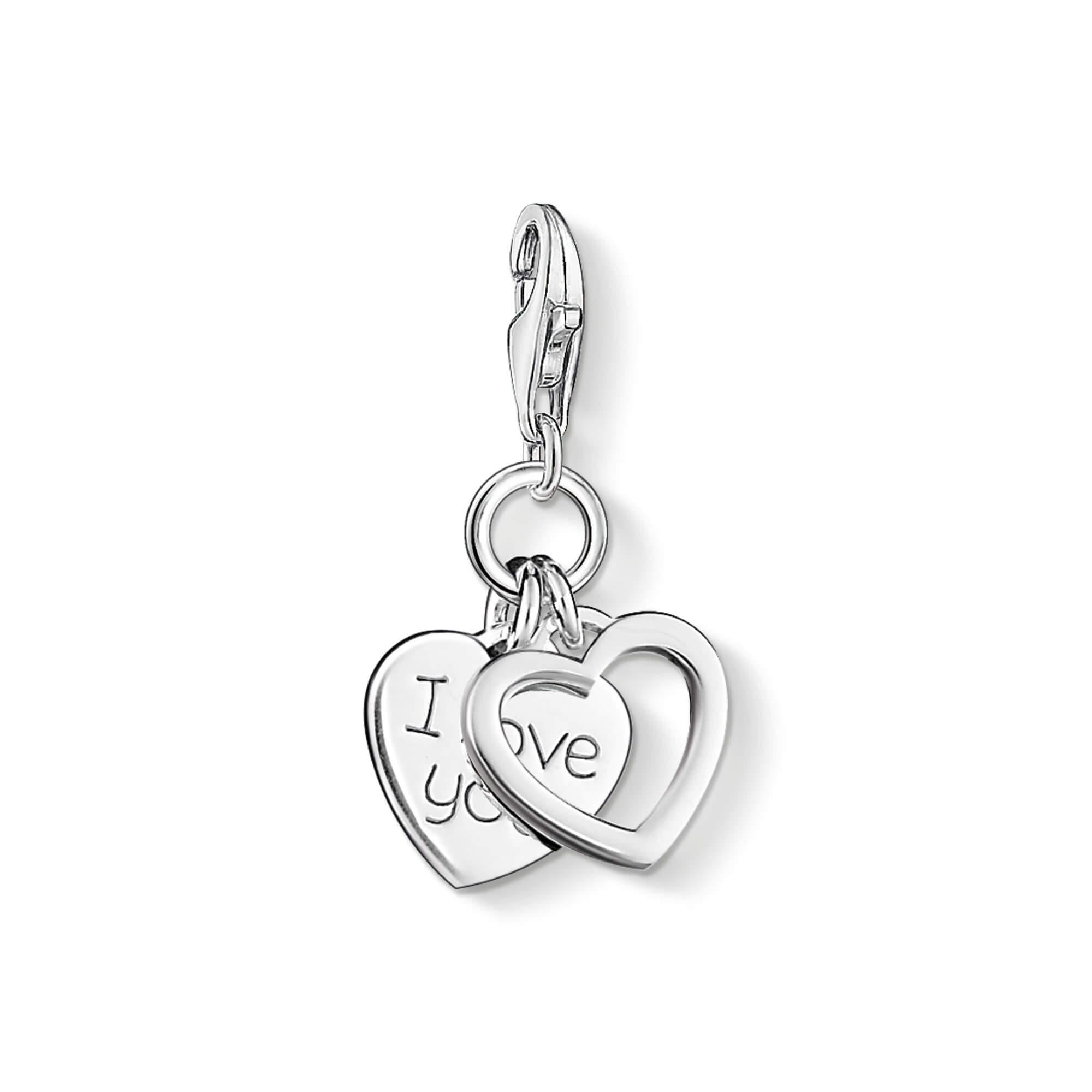 Charm Pendant I LOVE YOU Hearts