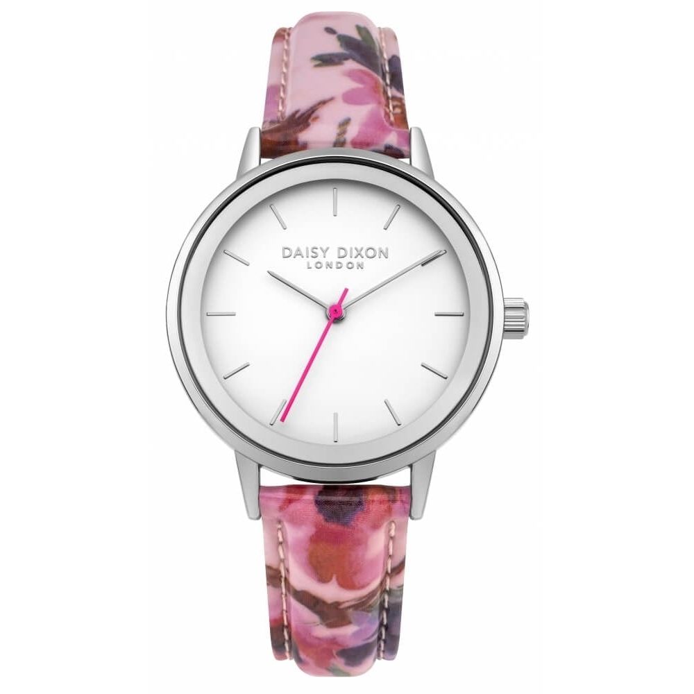 Jasmine Watch Matte White Dial With Pink Mixed Floral Strap