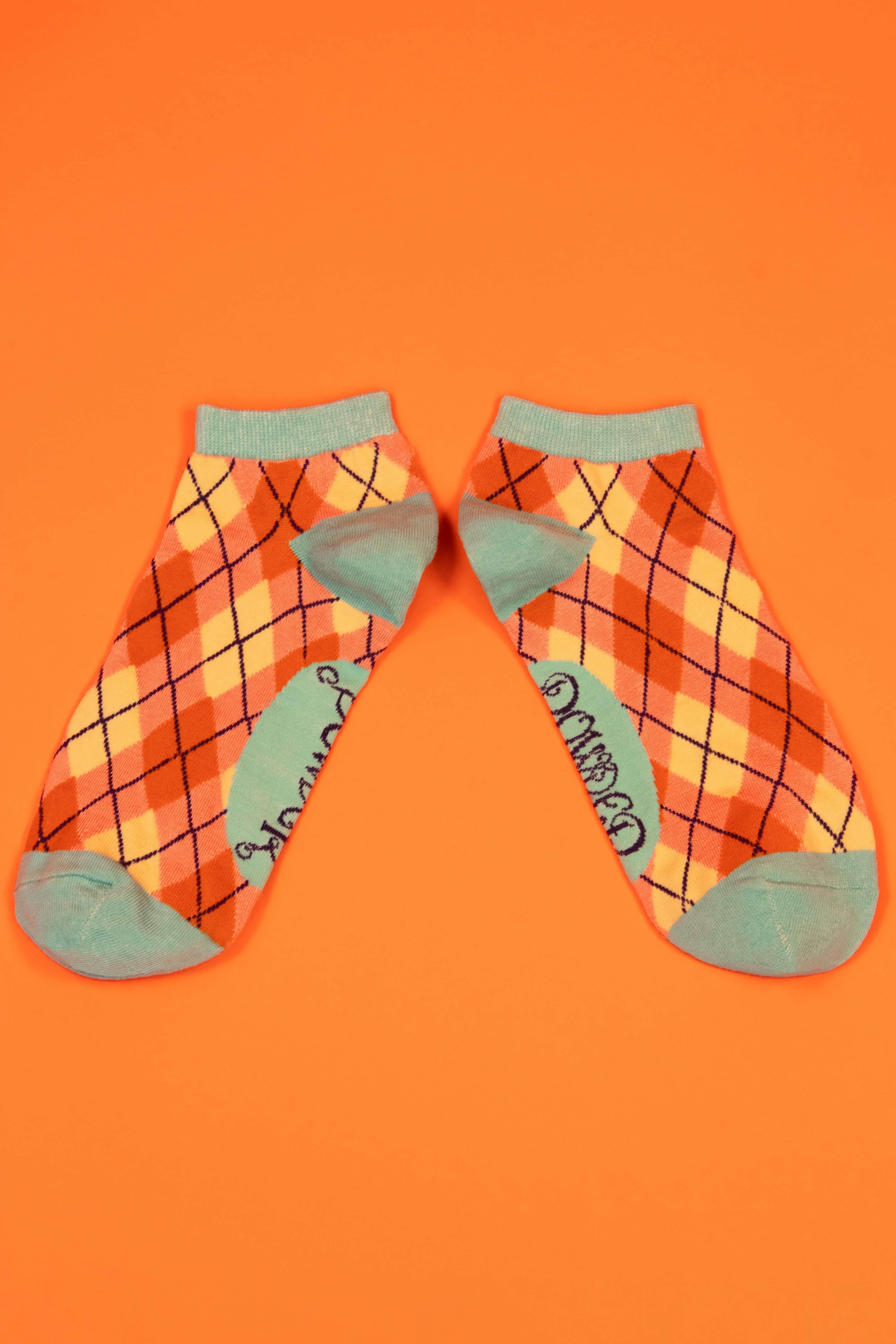 Pink Argyll Trainer Socks