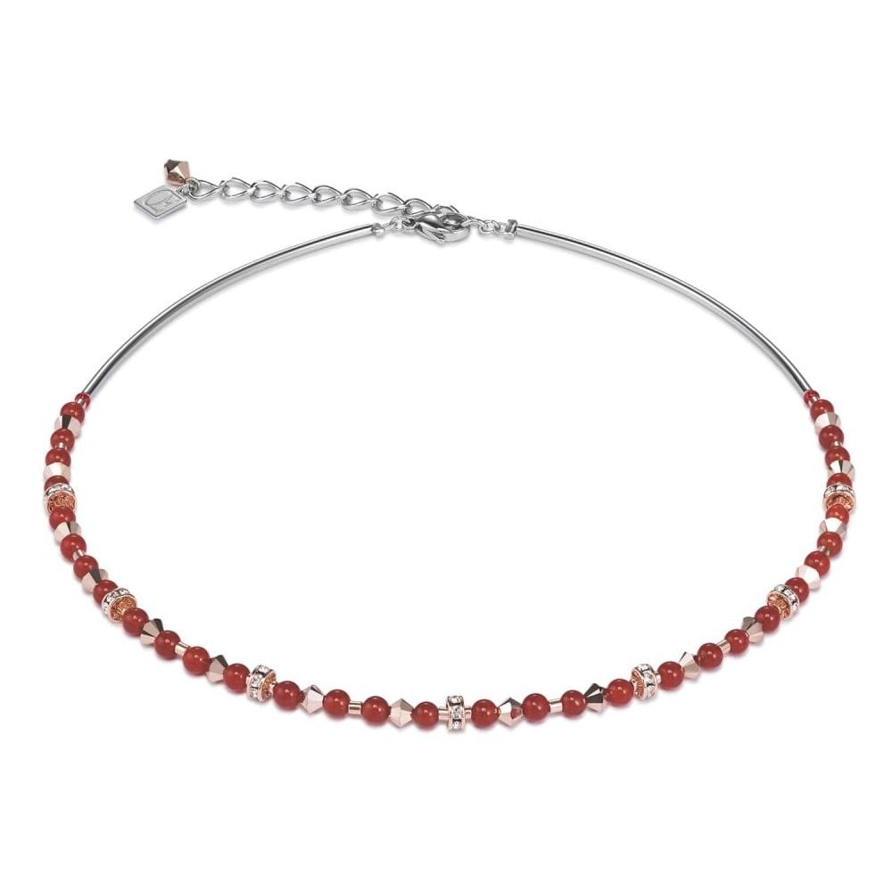 Rose Gold & Red Crystal Necklace