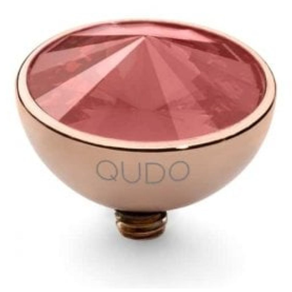 Famosa Rose Gold 11.5mm Bottone Ring Top Red Magma