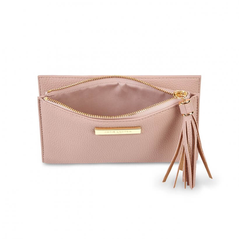 Sophia Tassel Fold Out Purse | Pale Pink