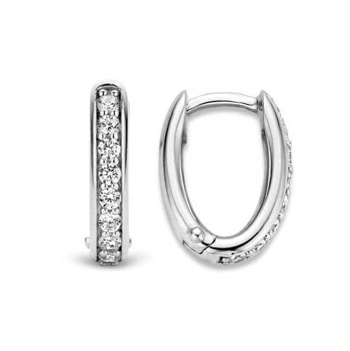 Silver CZ Small Hoop Earrings