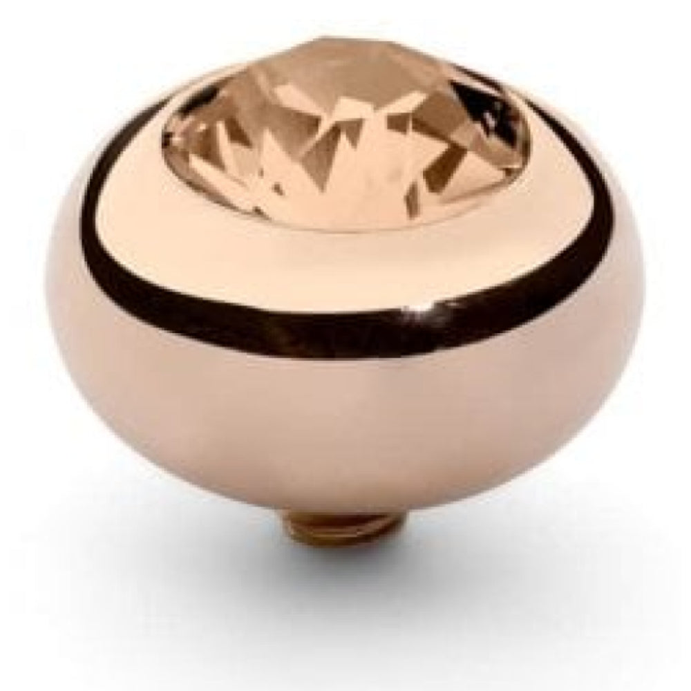 Famosa Rose Gold 10mm Tondo Ring Top Light Peach