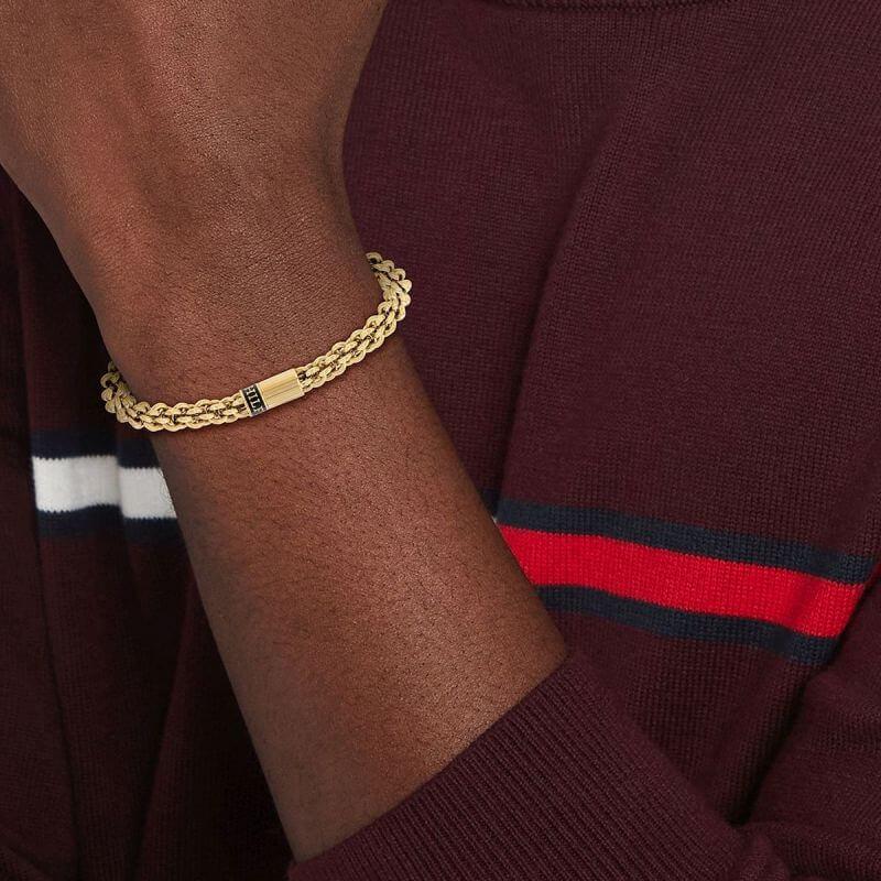 Intertwined Circles Gold Plated Chain Bracelet