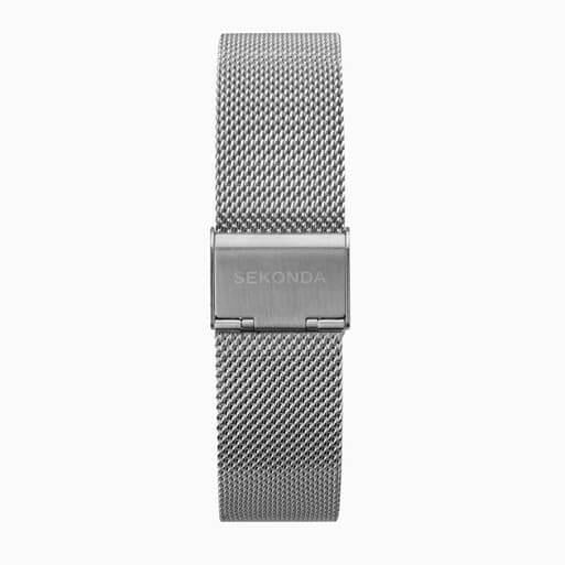 Silver Case with White Dial & Stainless Steel Mesh Bracelet Strap Men's Nordic Watch