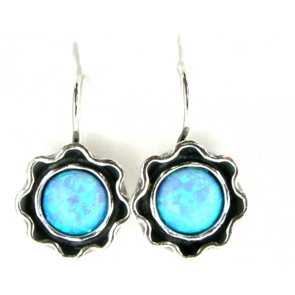 Sterling Silver Earrings With Opal Stones