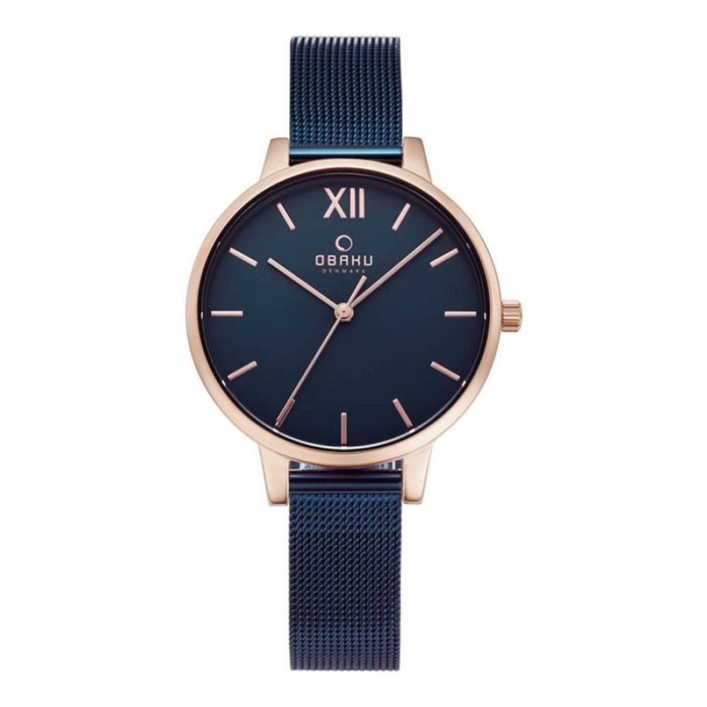 LIV - OCEAN Rose Gold Plated Blue Dial & Blue Mesh Strap Ladies Watch