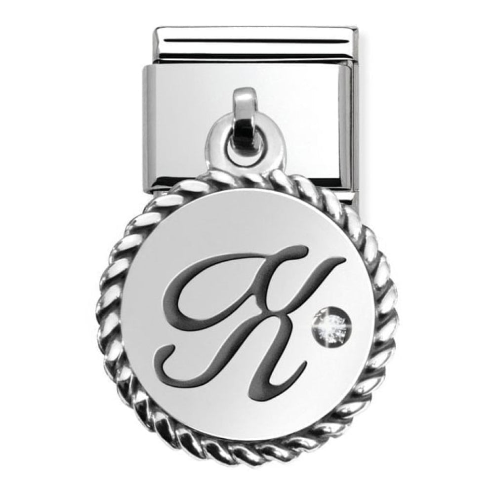 Classic Silver Hanging Letter X with CZ Stone