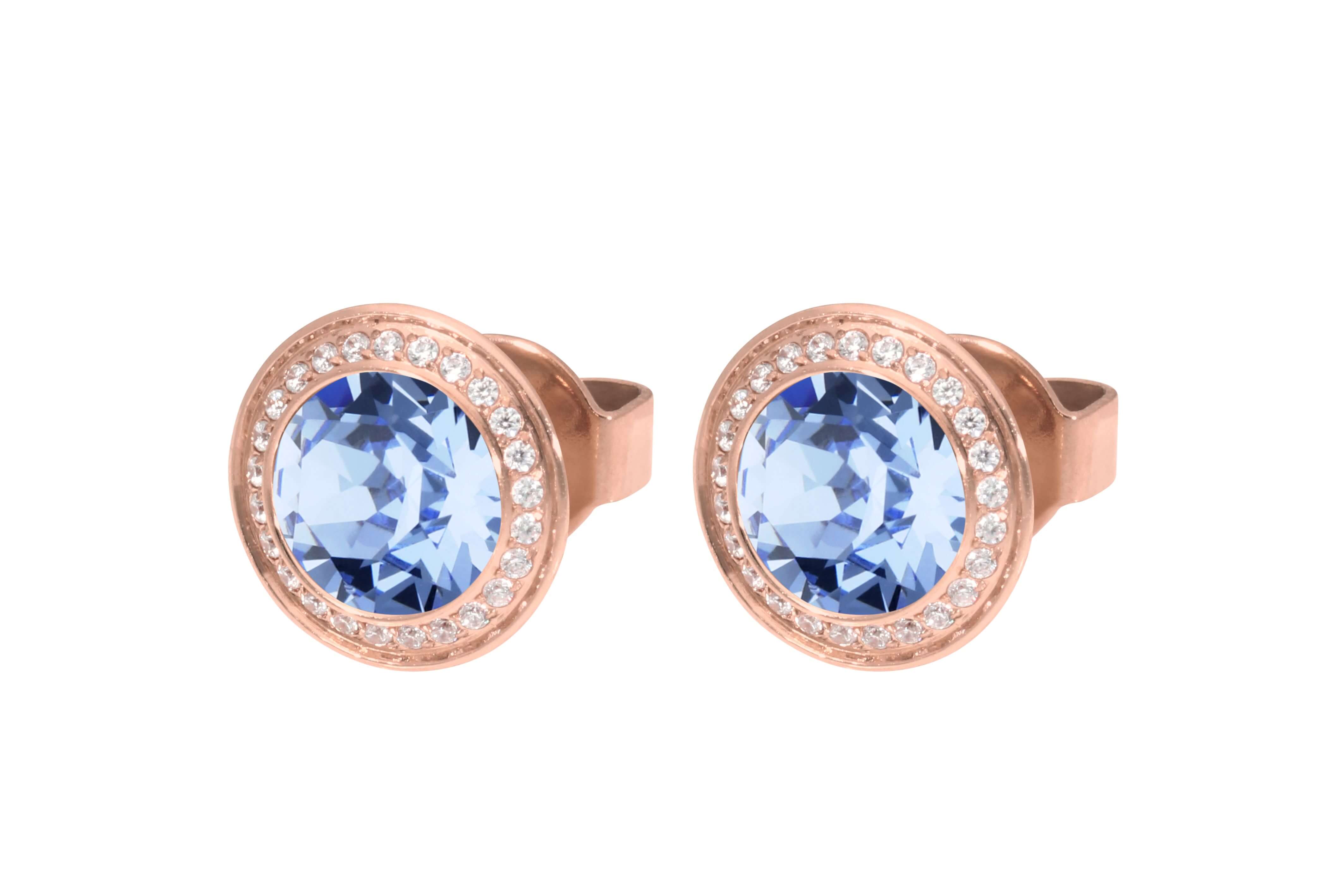 TONDO Deluxe (RG/P) 9mm Light Sapphire Stud