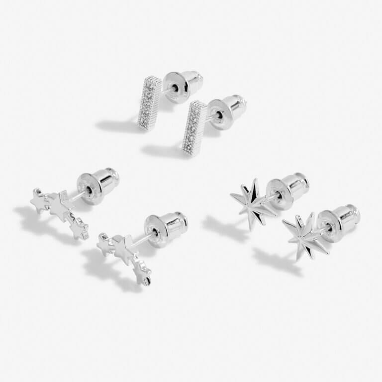 Occasion Earring Box | Live Love Sparkle | Silver | Earrings | Set Of 3 Earrings