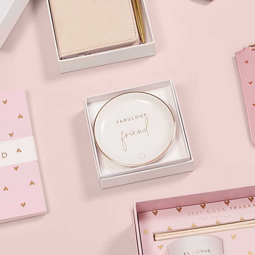 Round Trinket Dish | Fabulous Friend | White