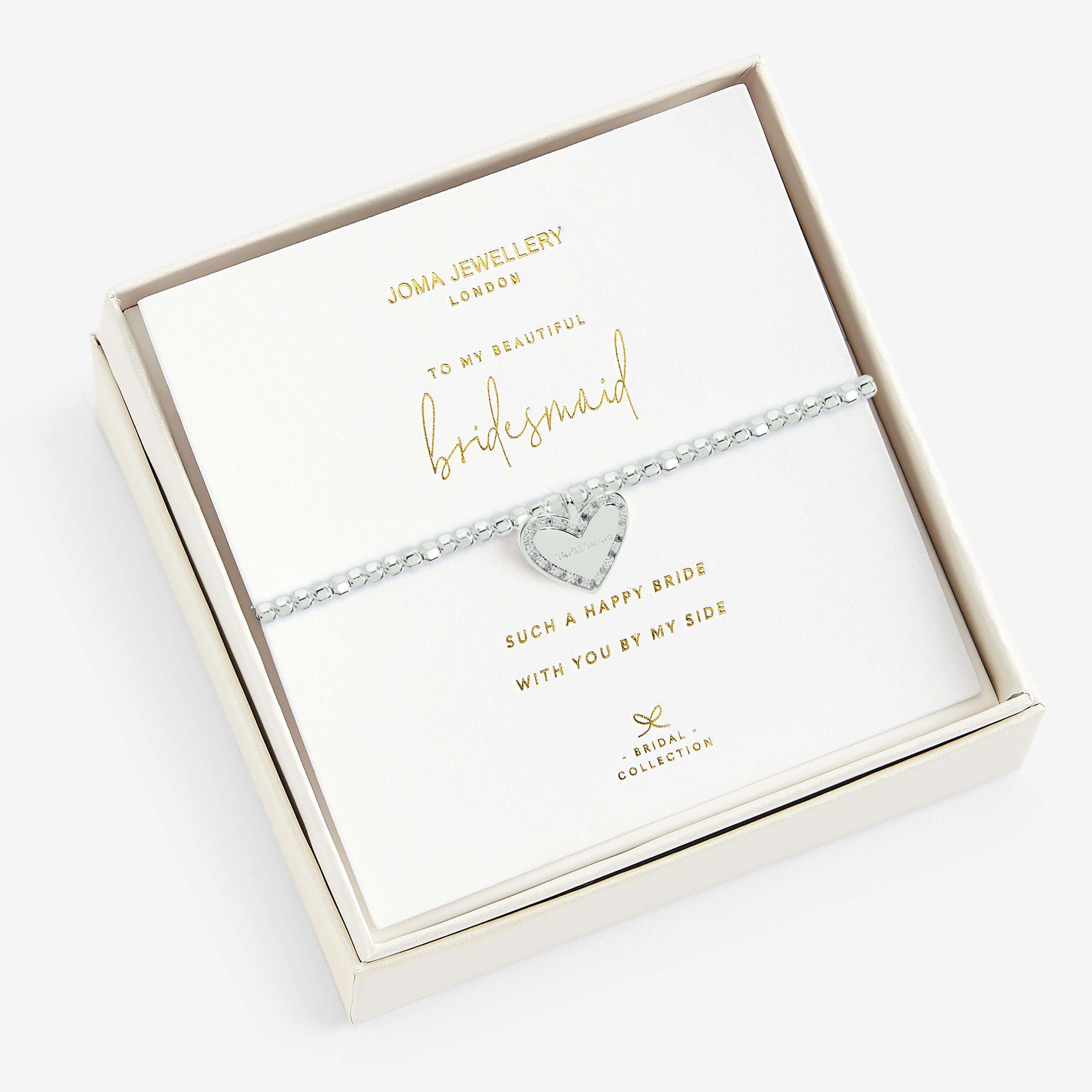 Beautifully Boxed Bridal Bracelets | Beautiful Bridesmaid | Silver | Bracelet | 17.5cm Stretch