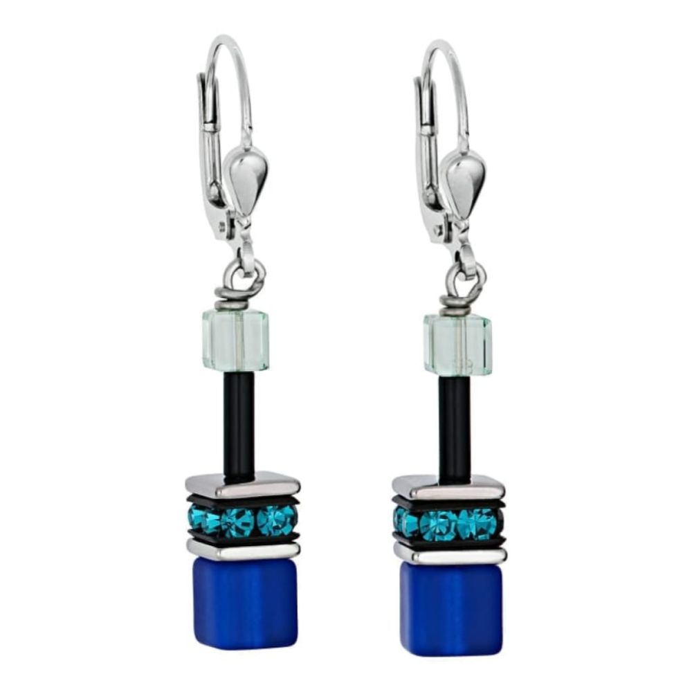 Ladies' Blue & Green Tiger's Eye Earrings