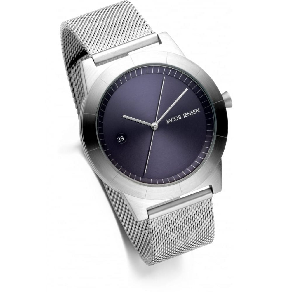 Stainless Steel Blue Dial & Mesh Bracelet Strap Gents Watch