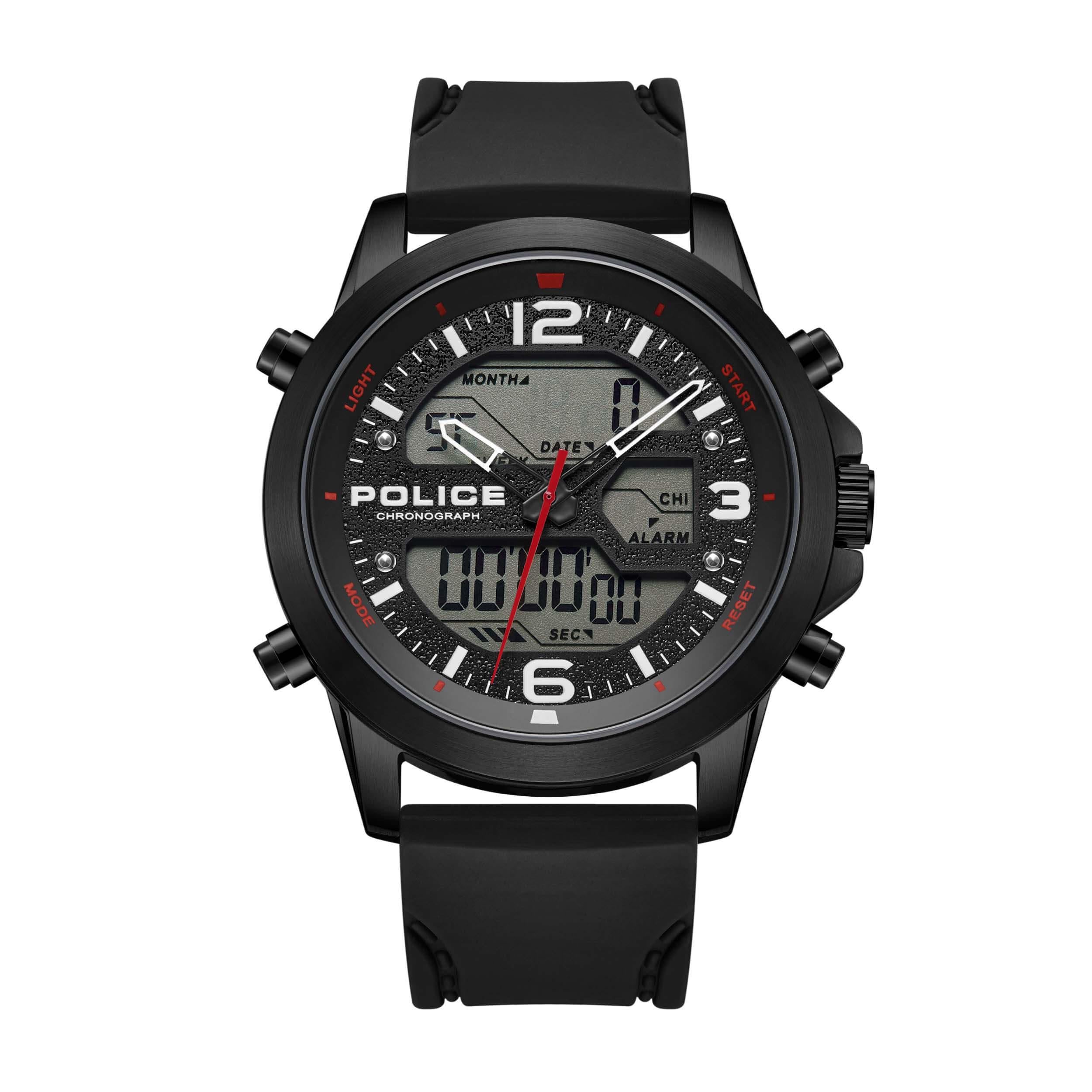 RIG Black Digital Silicone Strap Watch