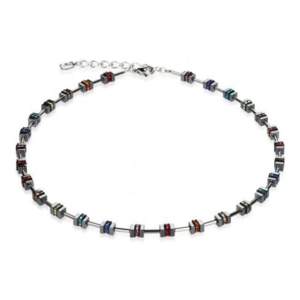 Multicoloured Haematite & Rhinestone Swarovski Necklace