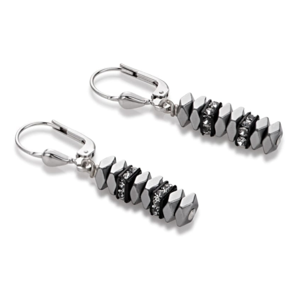 Silver Coloured Pillow Tile Earring