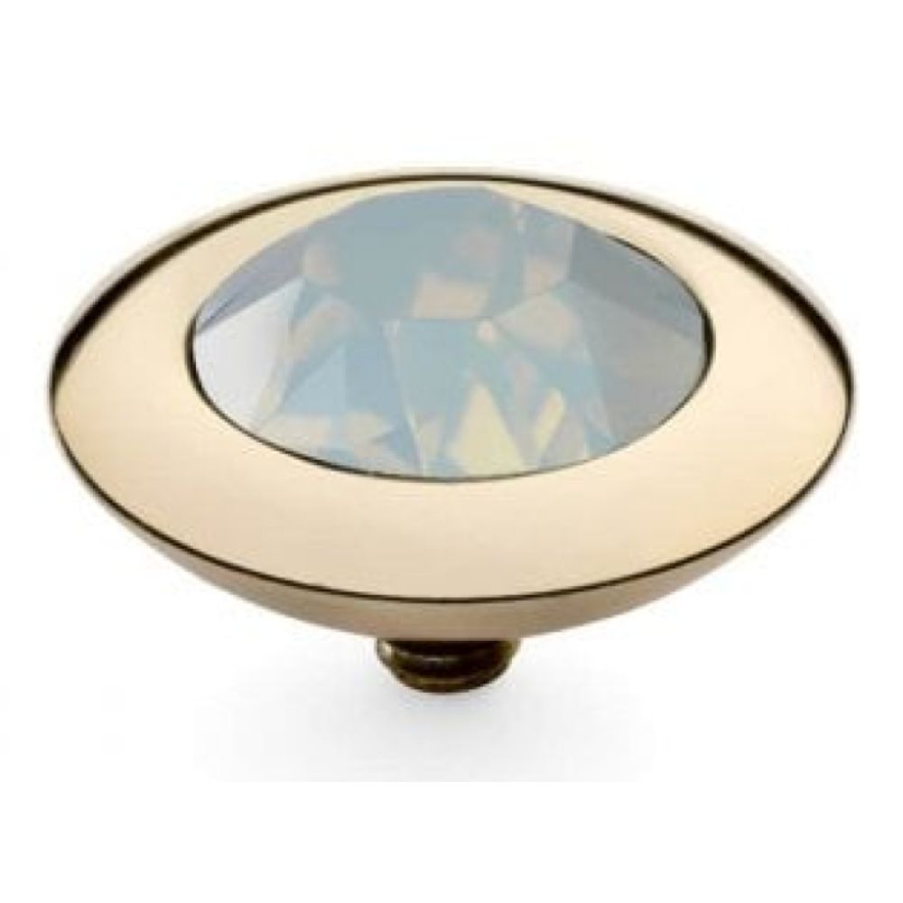 Famosa Gold 13mm Tondo Ring Top White Opal