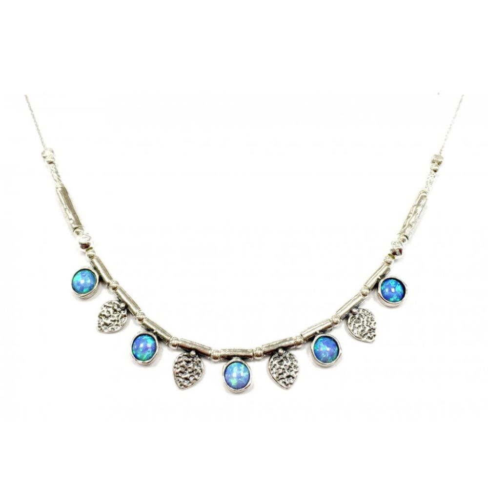 Necklace With Leaf & Opals