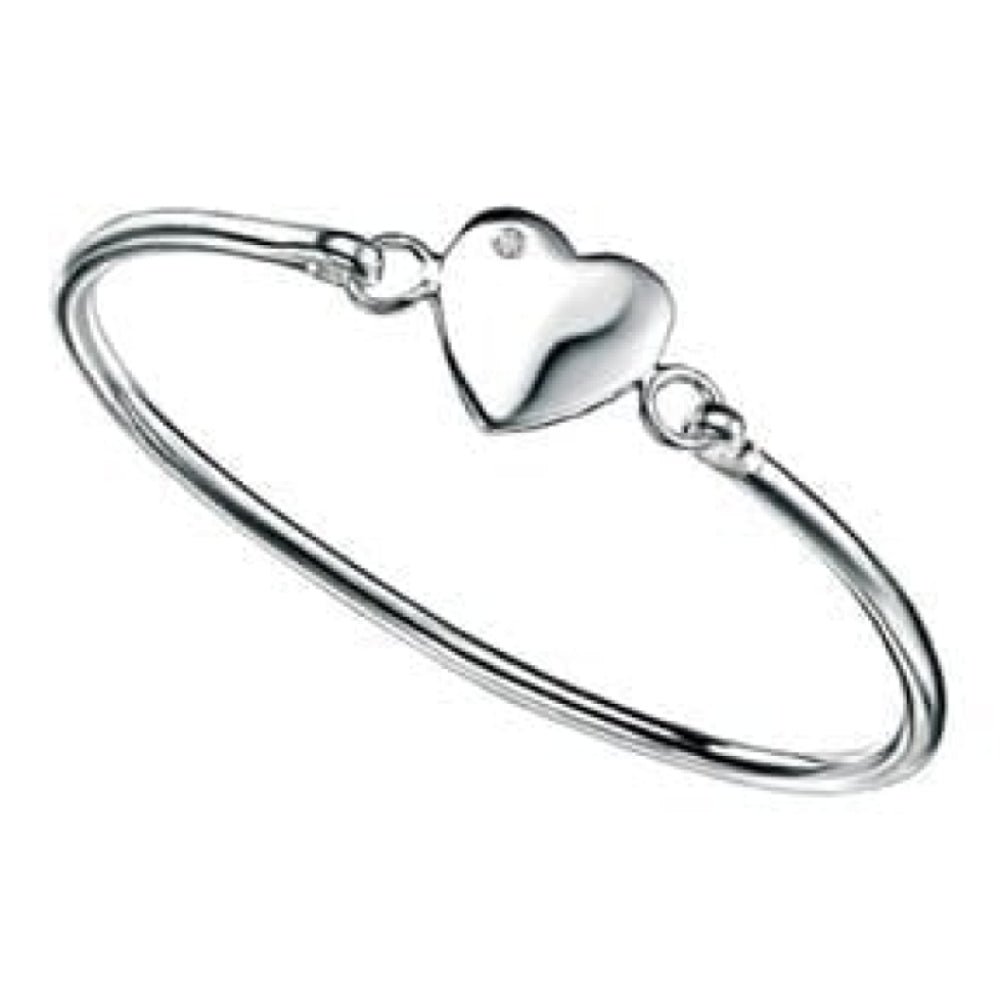 Silver Heart Bangle