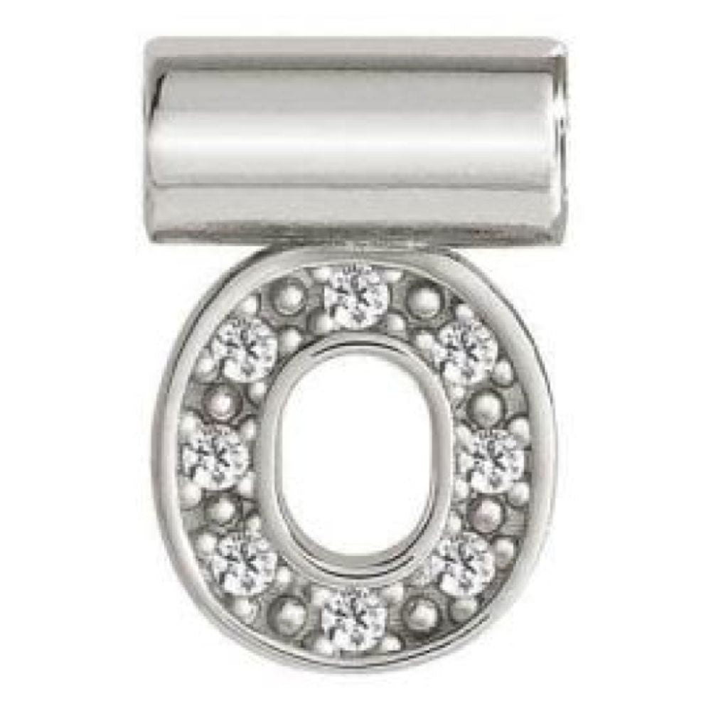 Seimia Silver Cubic Zirconia Letter O Charm