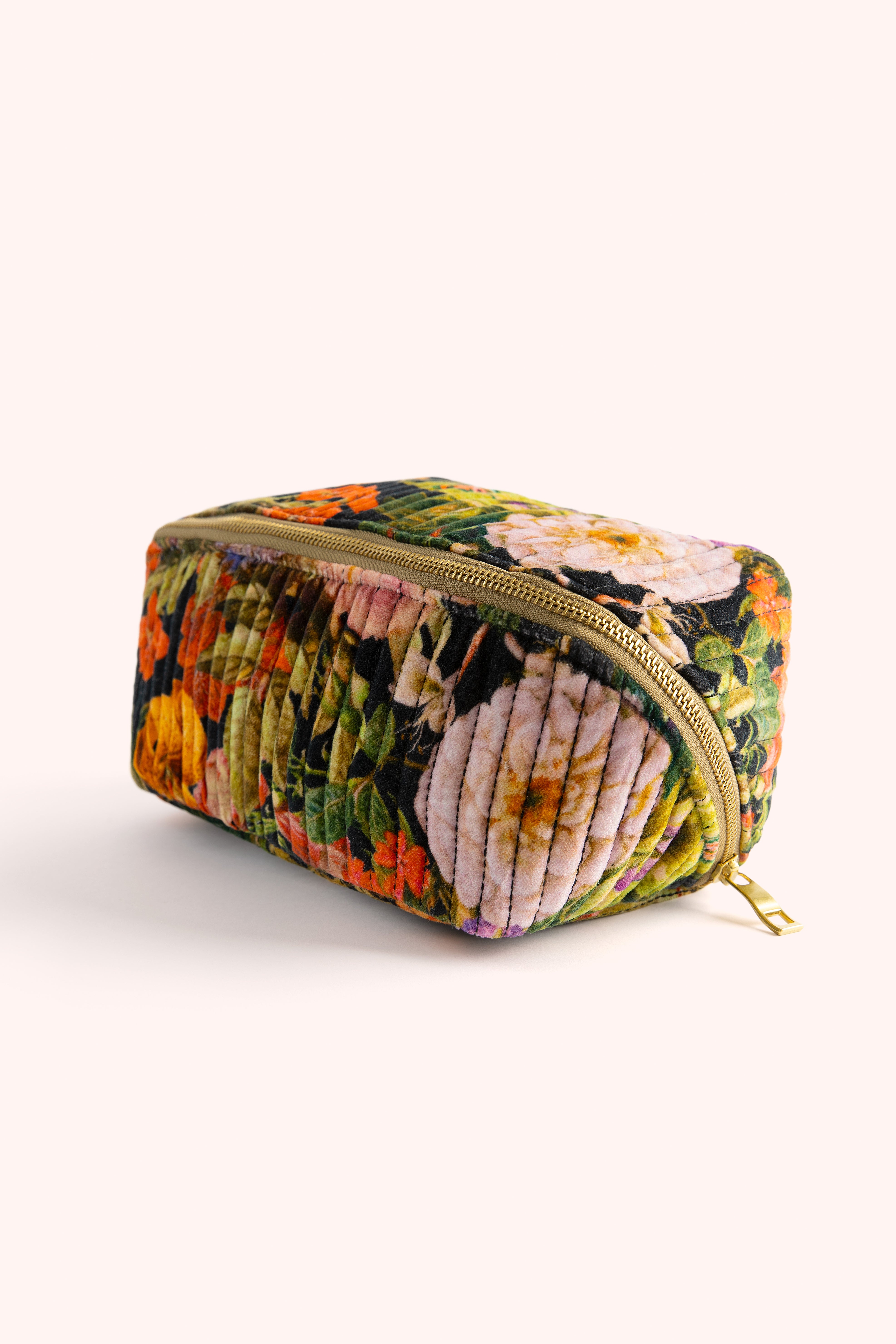 Quilted Make Up Bag - Midnight Posy