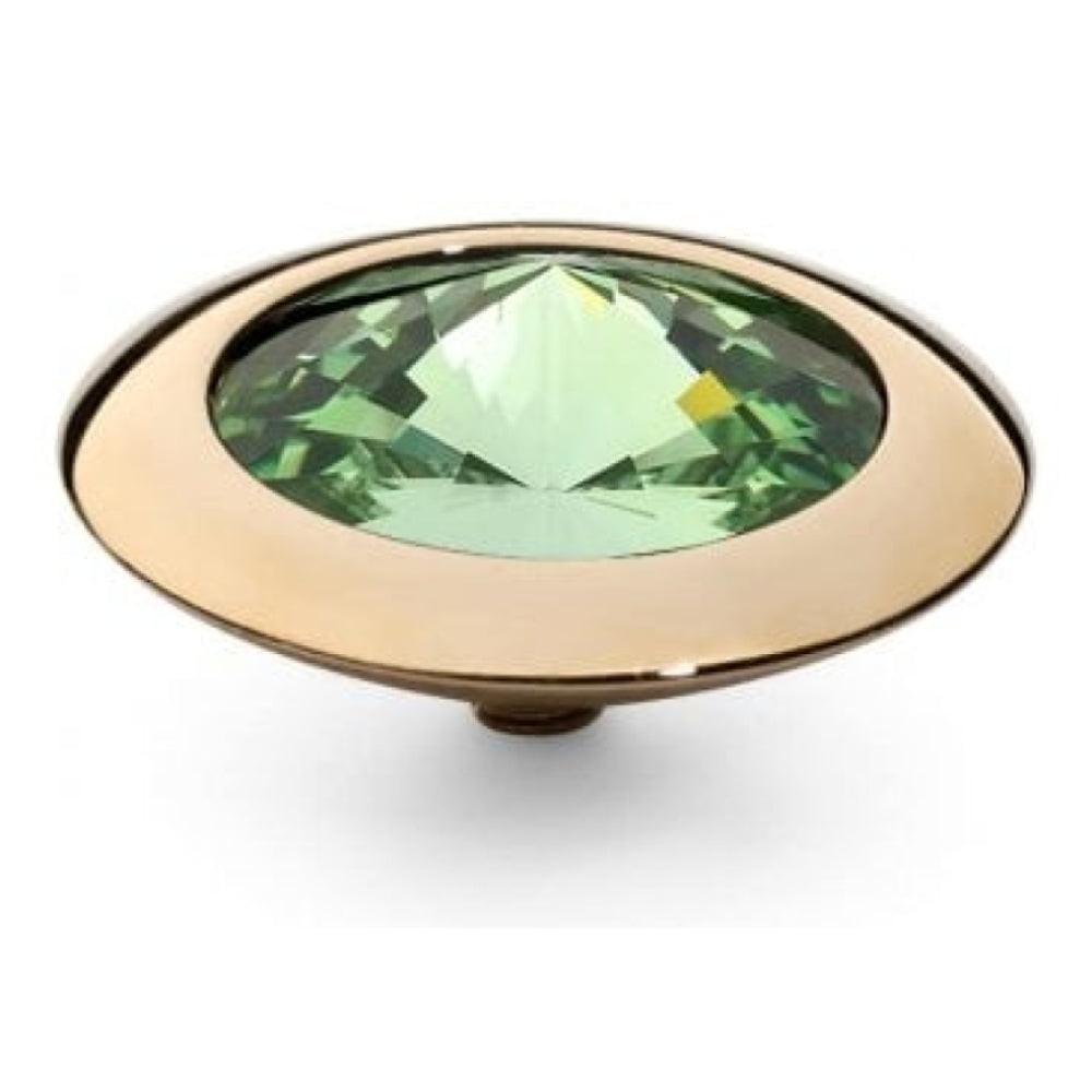 Famosa Gold 16mm Tondo Ring Top Peridot