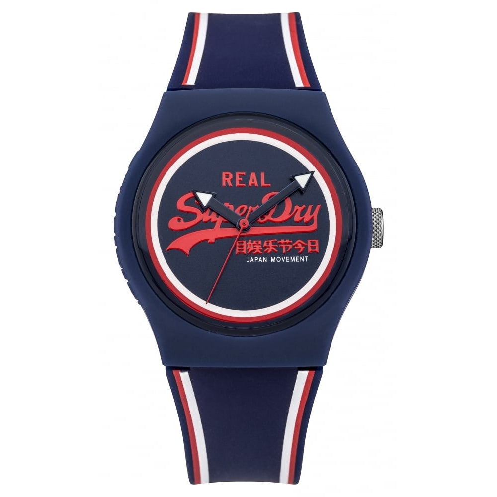 Urban' Navy Silicone Strap Watch With Navy Dial