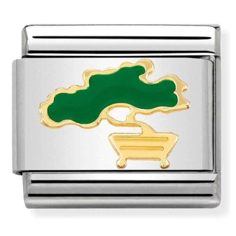 Composable Classic 18k Gold & Green Bonsai Steel Charm