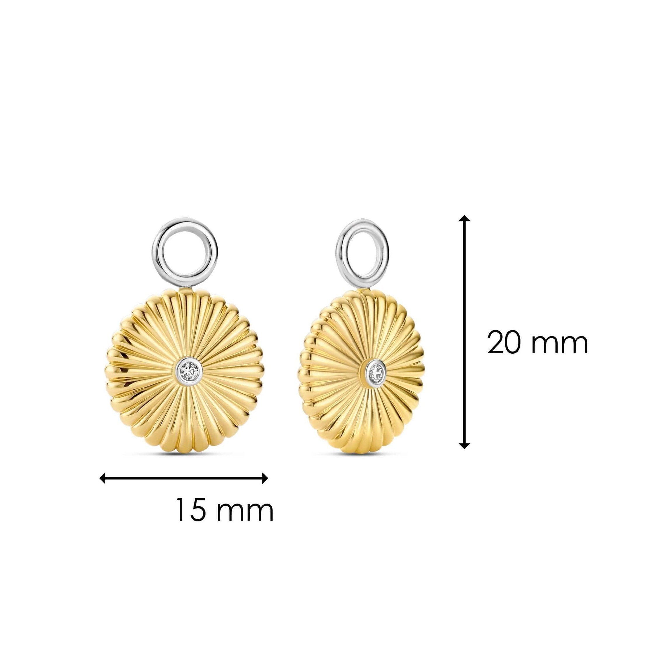 Gold Plated Sun Rays Pattern CZ Ear Charm
