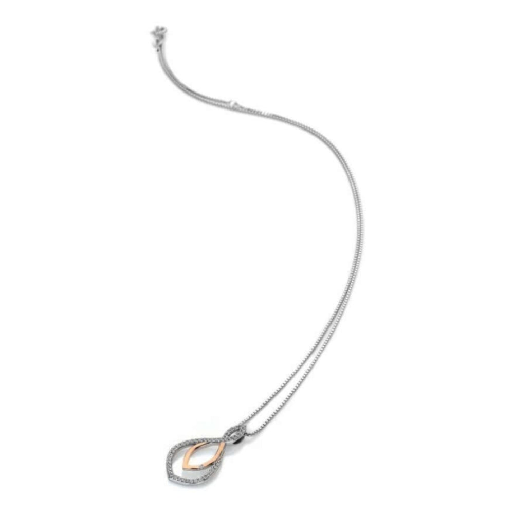 Harmony White Topaz Pendant Rose Gold Plate Accents