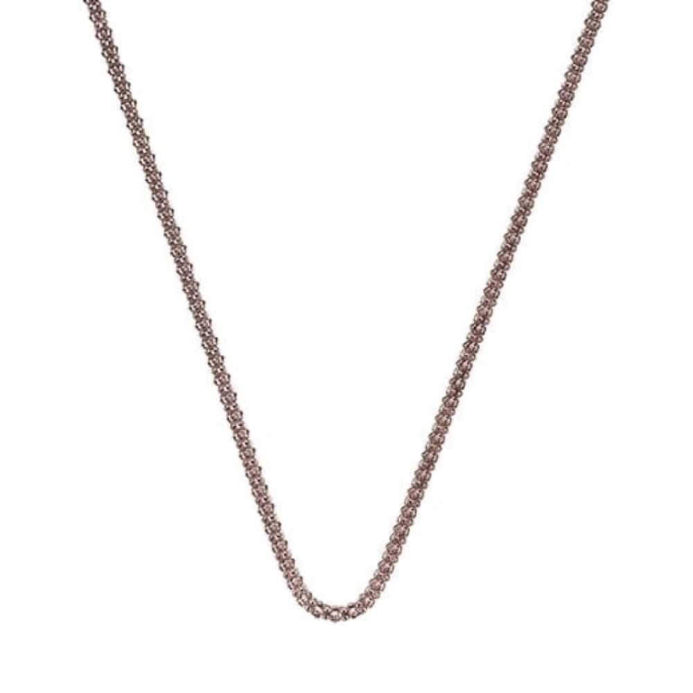Rose Gold Plate Sterling Silver Popcorn Chain - 18"