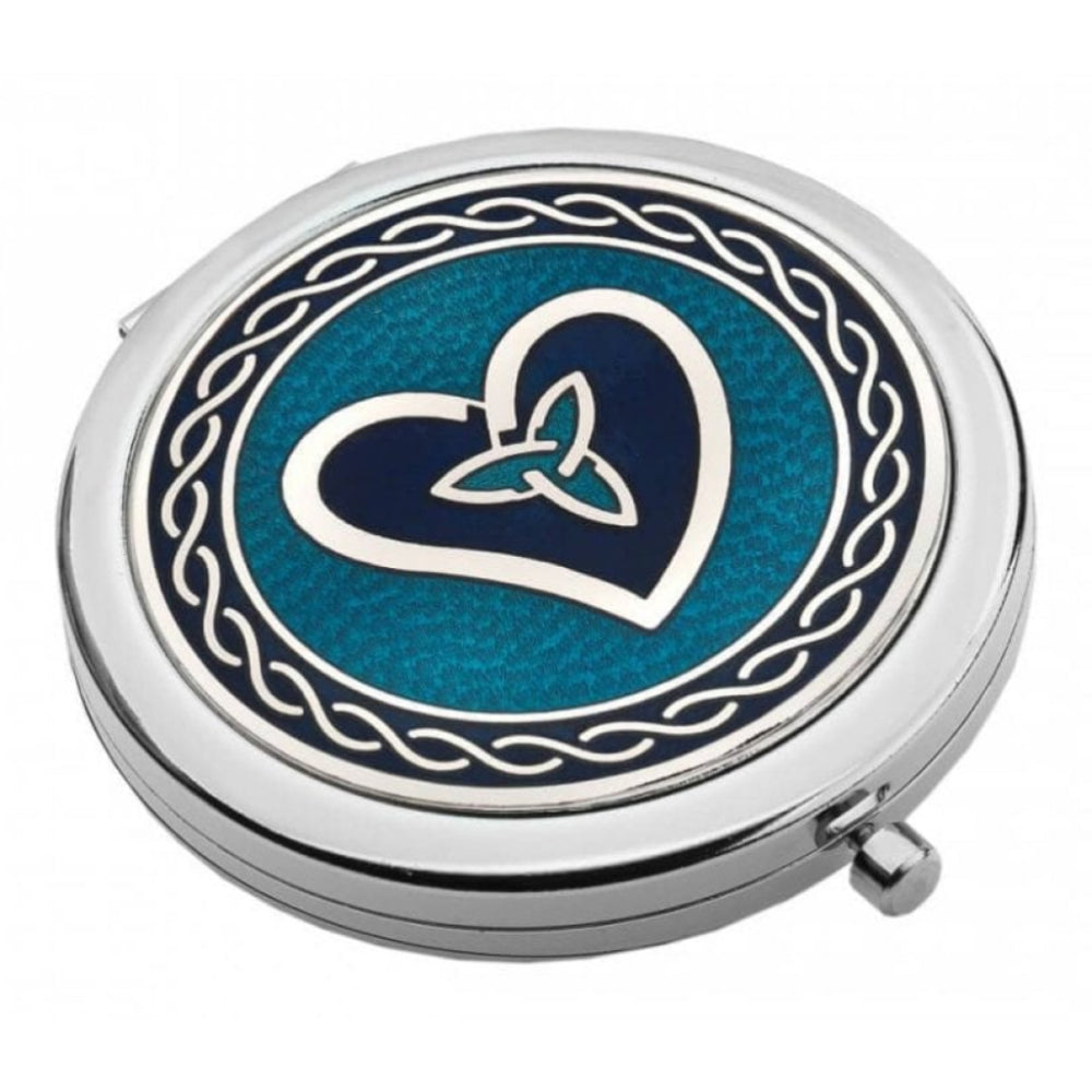 Celtic Turquoise Heart and Trinity Compact Mirror