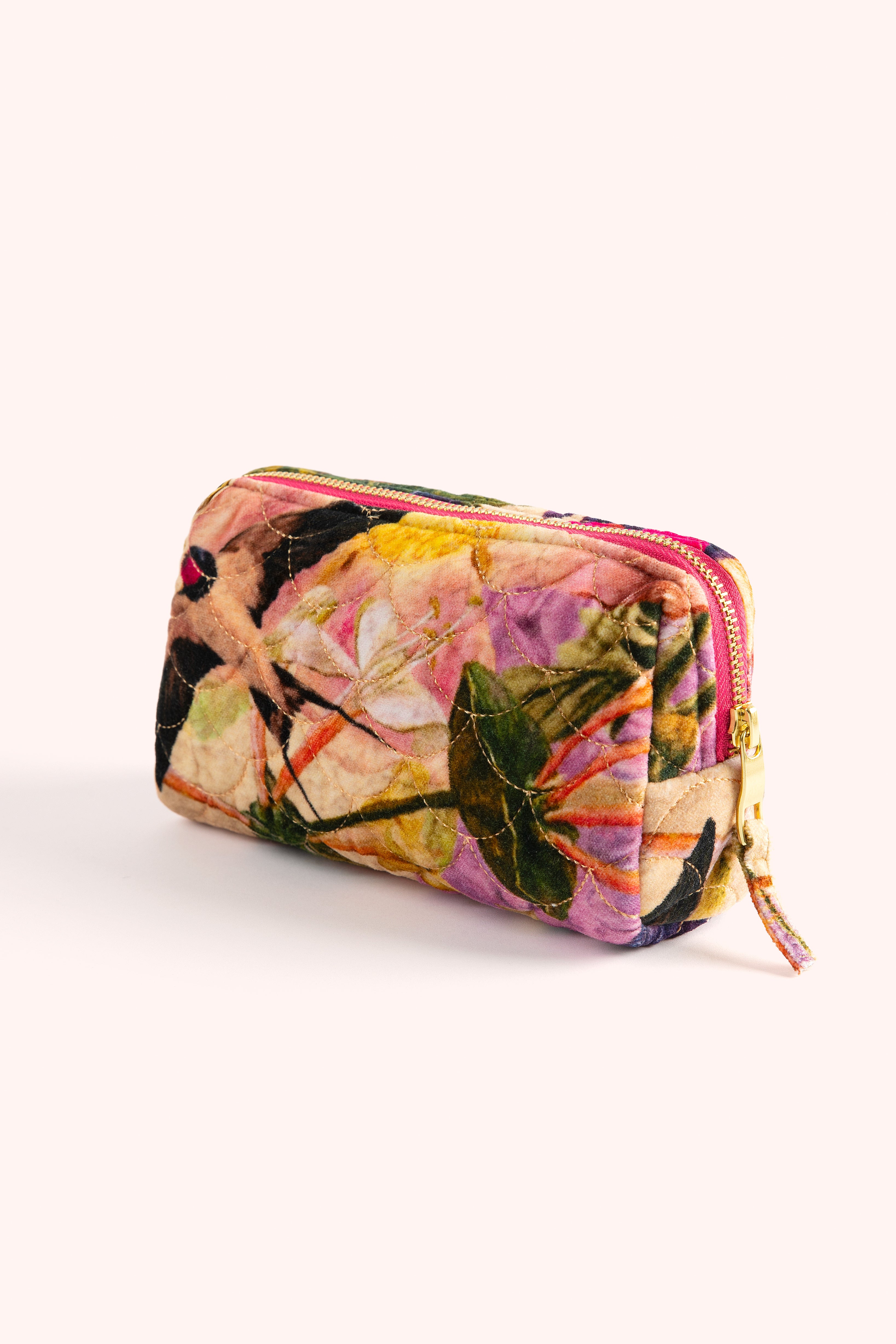 Quilted Vanity Bag In Cream Posy
