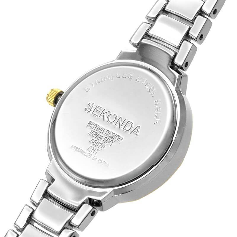 Two Tone Stone Set Dial & Bracelet Strap Ladies Watch